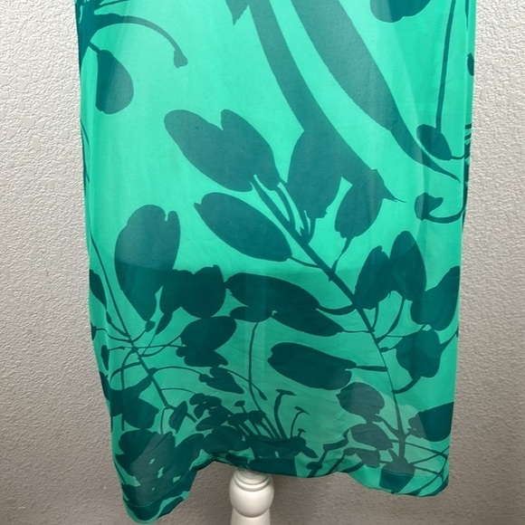 Old Navy Green Sheer Tropical Print Swimsuit Cover-Up Dress Size Medium - Picture 3 of 7